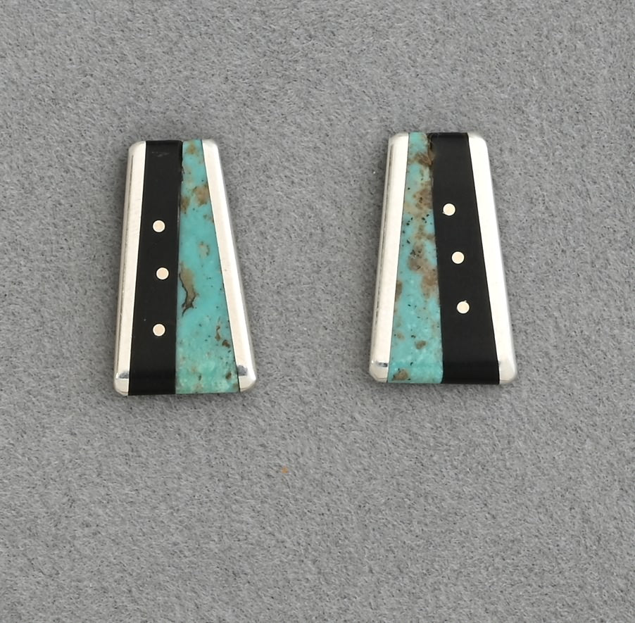 Earrings with Trapezoid Inlay by Jimmy Poyer