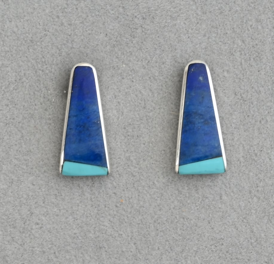 Earrings with Trapezoid Inlay by Jimmy Poyer
