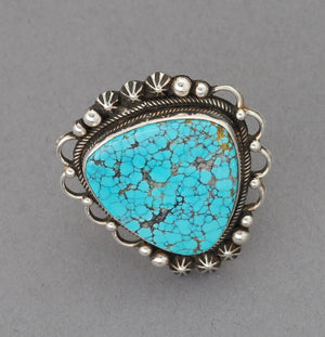 Classic Navajo Ring with large #8 Turquoise