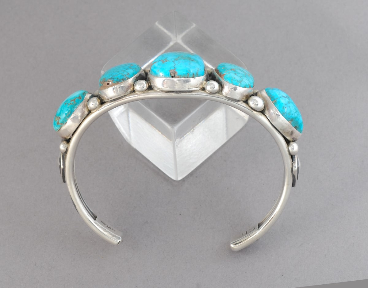 Cuff Bracelet with Cheyenne Turquoise by Guy Hoskie