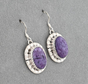 Earrings with Charoite by Priscilla Sonita