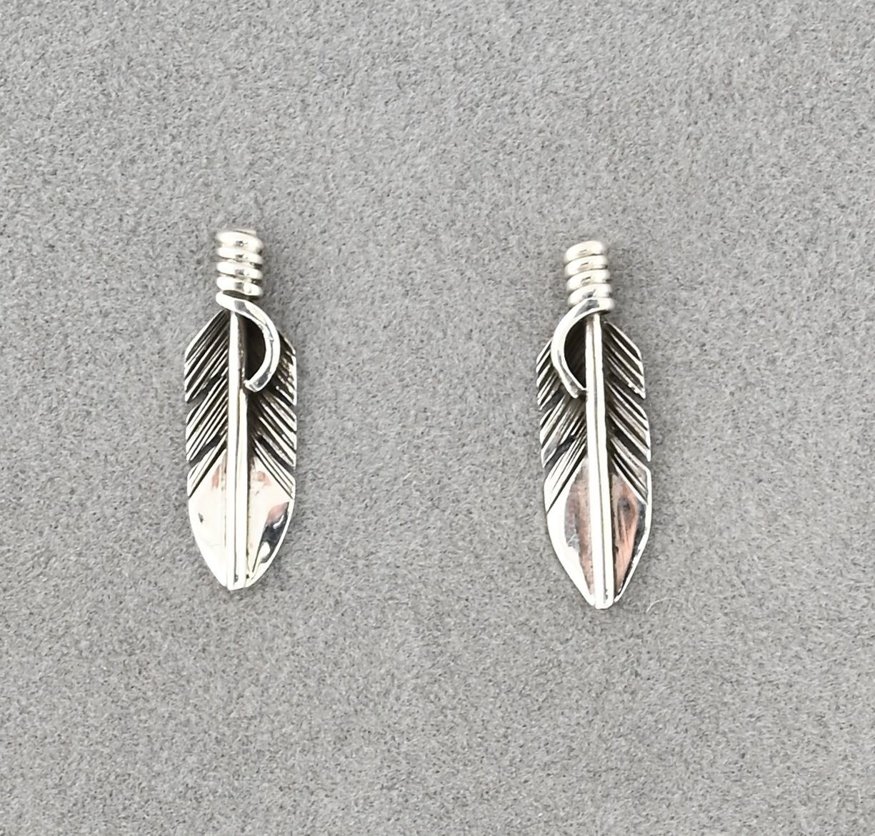 Feather Post Earrings by Raymond Coriz