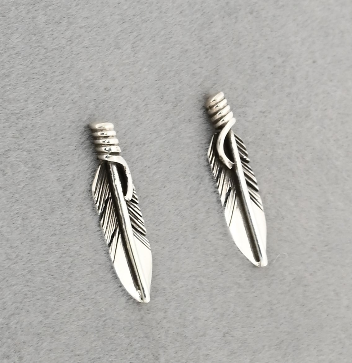 Feather Post Earrings by Raymond Coriz