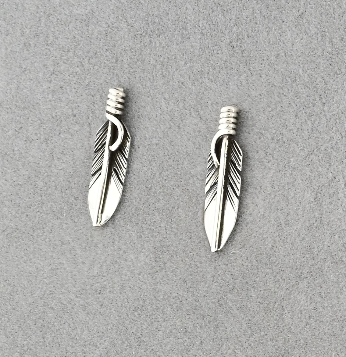 Feather Post Earrings by Raymond Coriz