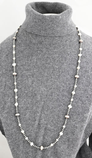 Sterling Bead Necklace with Fresh Water Pearls