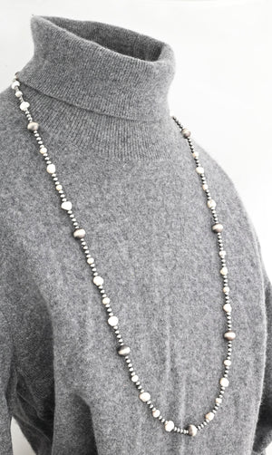 Sterling Bead Necklace with Fresh Water Pearls