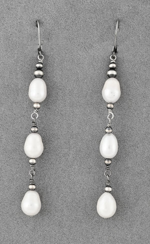 Long Earrings with Freshwater Pearls