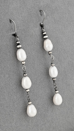 Long Earrings with Freshwater Pearls