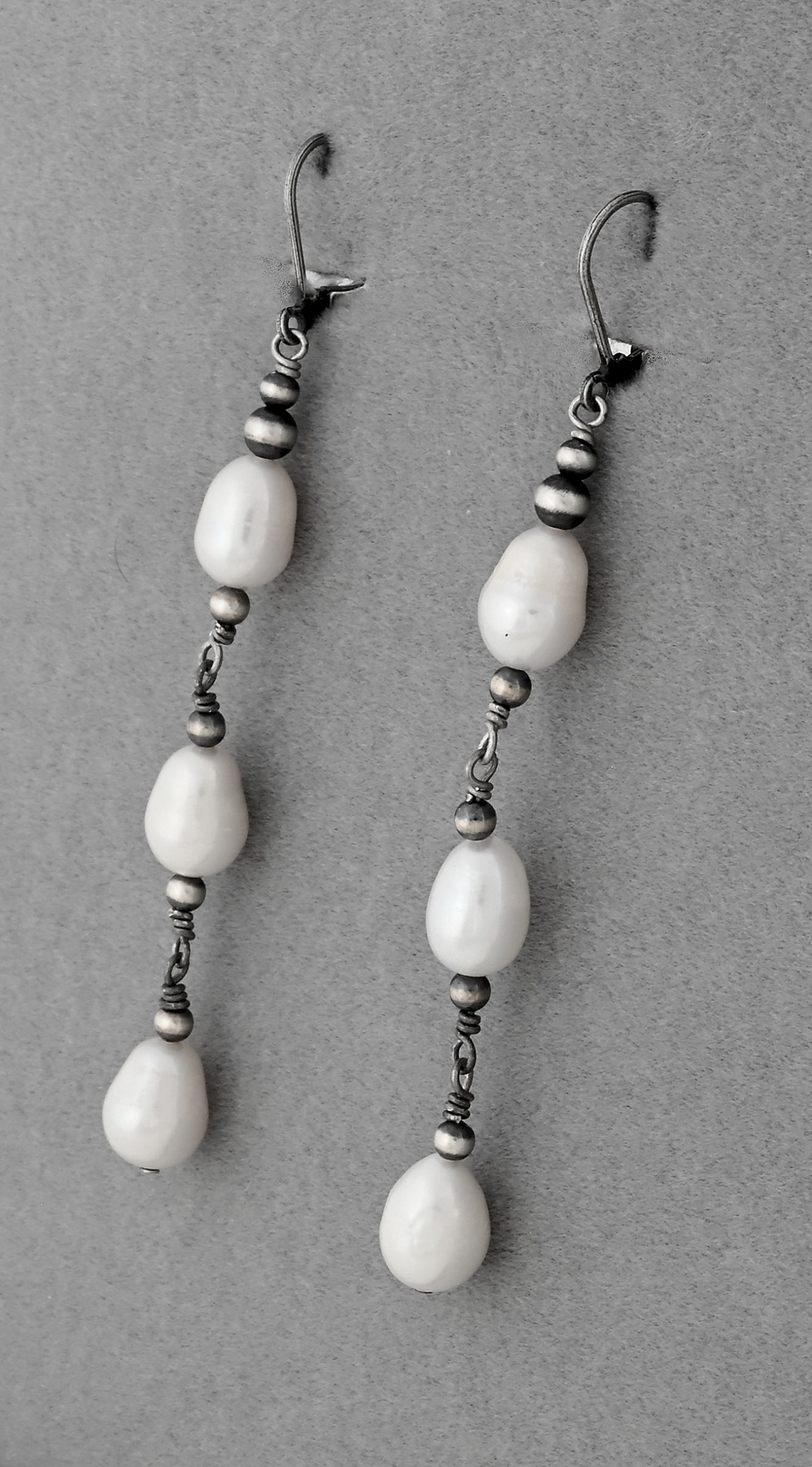 Long Earrings with Freshwater Pearls