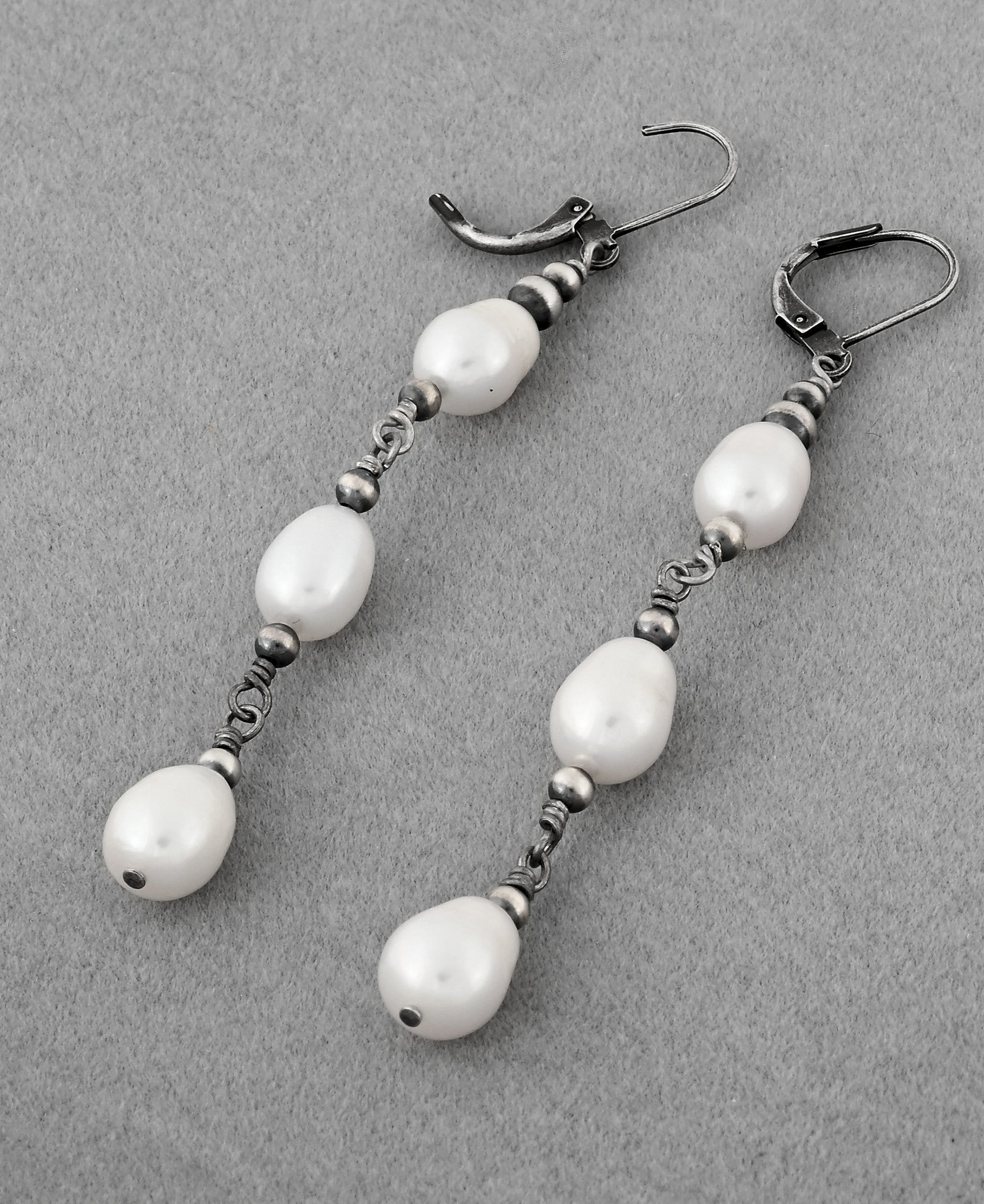 Long Earrings with Freshwater Pearls