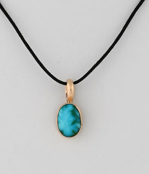 Pendant with Sonoran Mountain Turquoise (14Kt Gold) by Bernyse Chavez