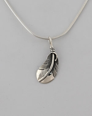 Feather Pendant by Raymond Coriz; 1"