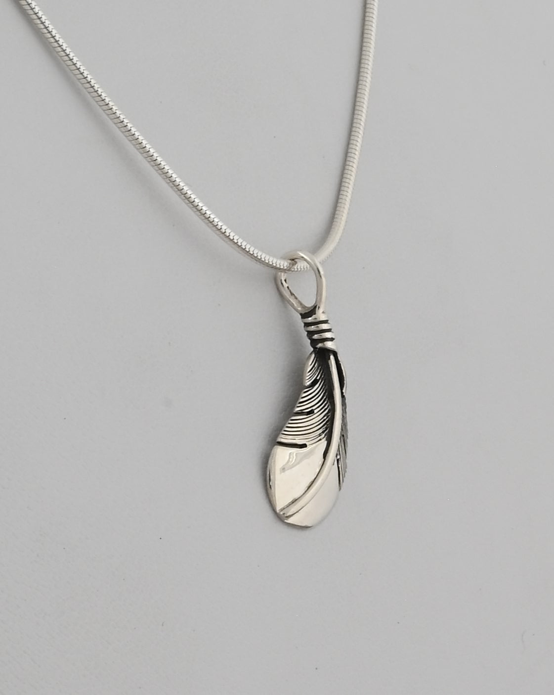 Feather Pendant by Raymond Coriz; 1"