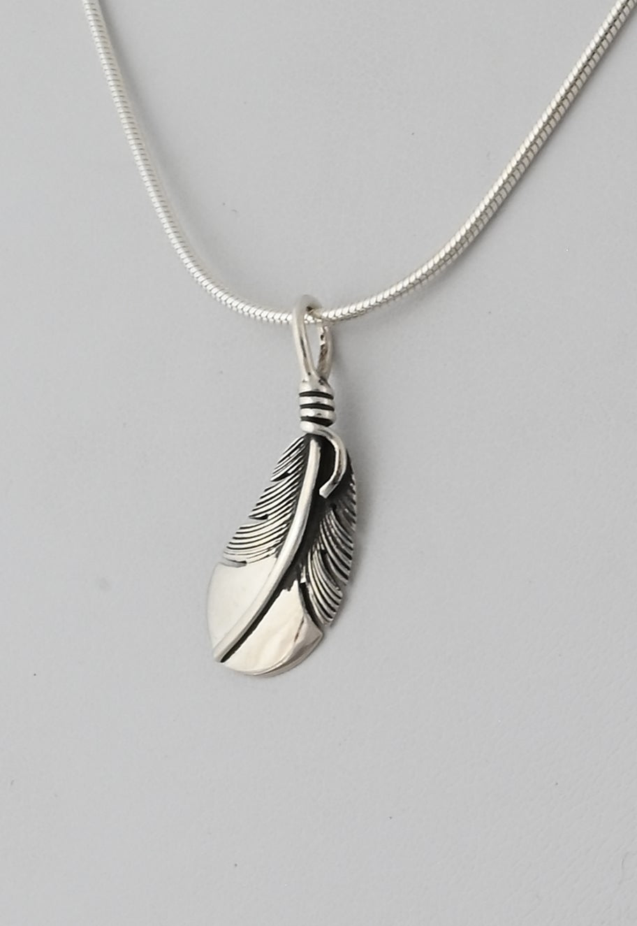 Feather Pendant by Raymond Coriz; 1"