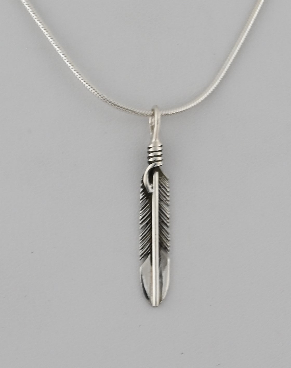 Feather Pendant by Raymond Coriz; 1 3/8"