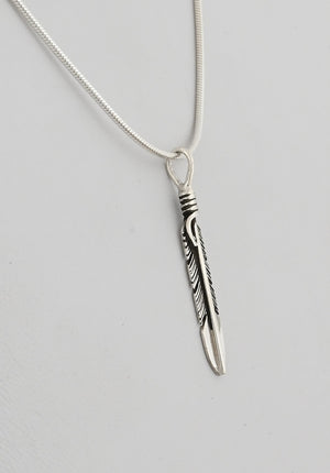 Feather Pendant by Raymond Coriz; 1 3/8"