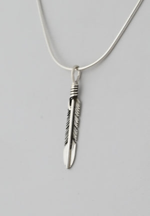 Feather Pendant by Raymond Coriz; 1 3/8"