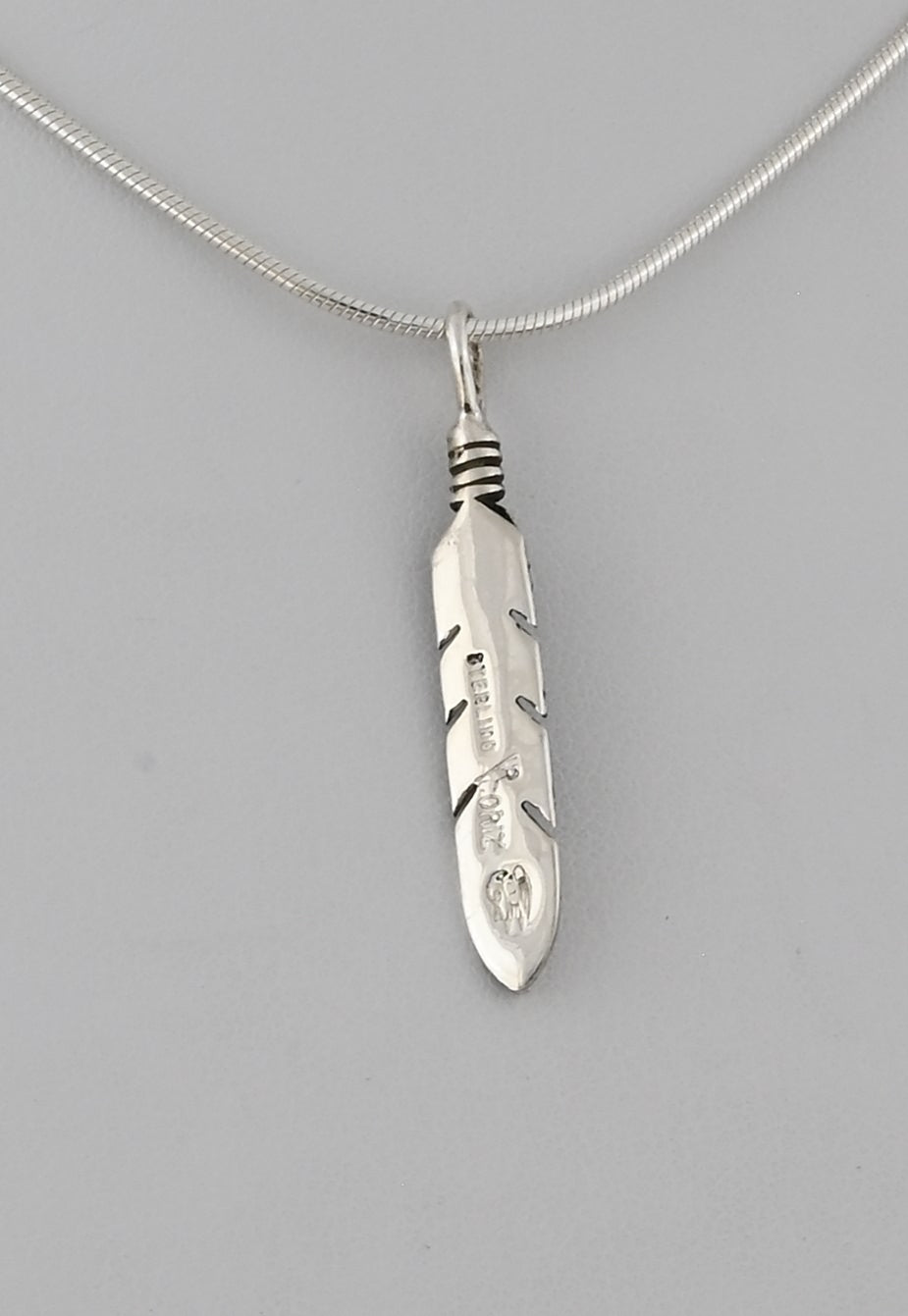 Feather Pendant by Raymond Coriz; 1 3/8"