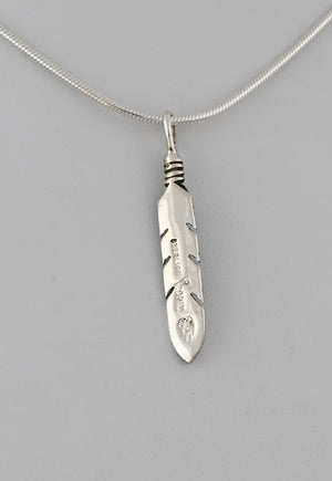 Feather Pendant by Raymond Coriz; 1 3/8"