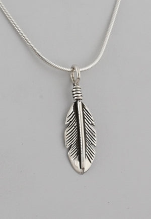 Feather Pendant by Raymond Coriz; 1.25"