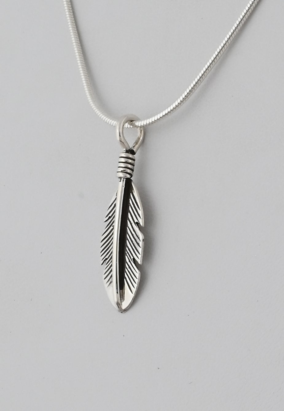 Feather Pendant by Raymond Coriz; 1.25"