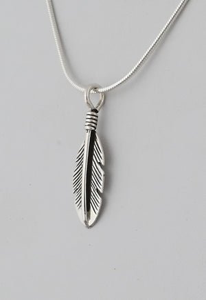 Feather Pendant by Raymond Coriz; 1.25"