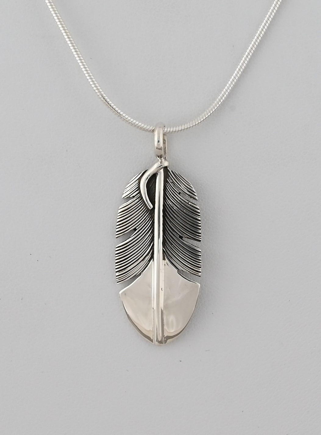 Feather Pendant by Raymond Coriz; 1.5"