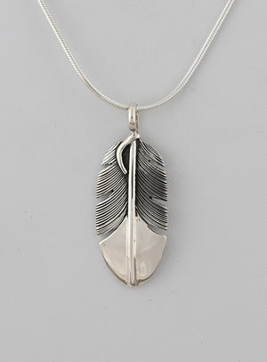 Feather Pendant by Raymond Coriz; 1.5"