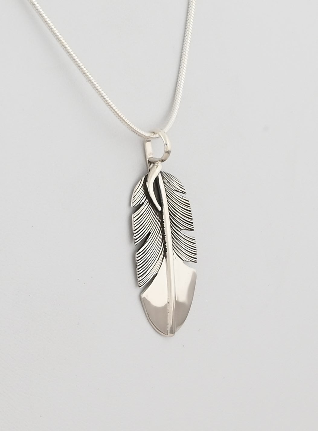 Feather Pendant by Raymond Coriz; 1.5"