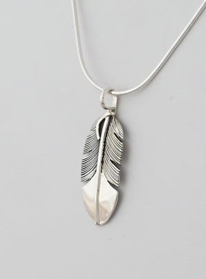 Feather Pendant by Raymond Coriz; 1.5"