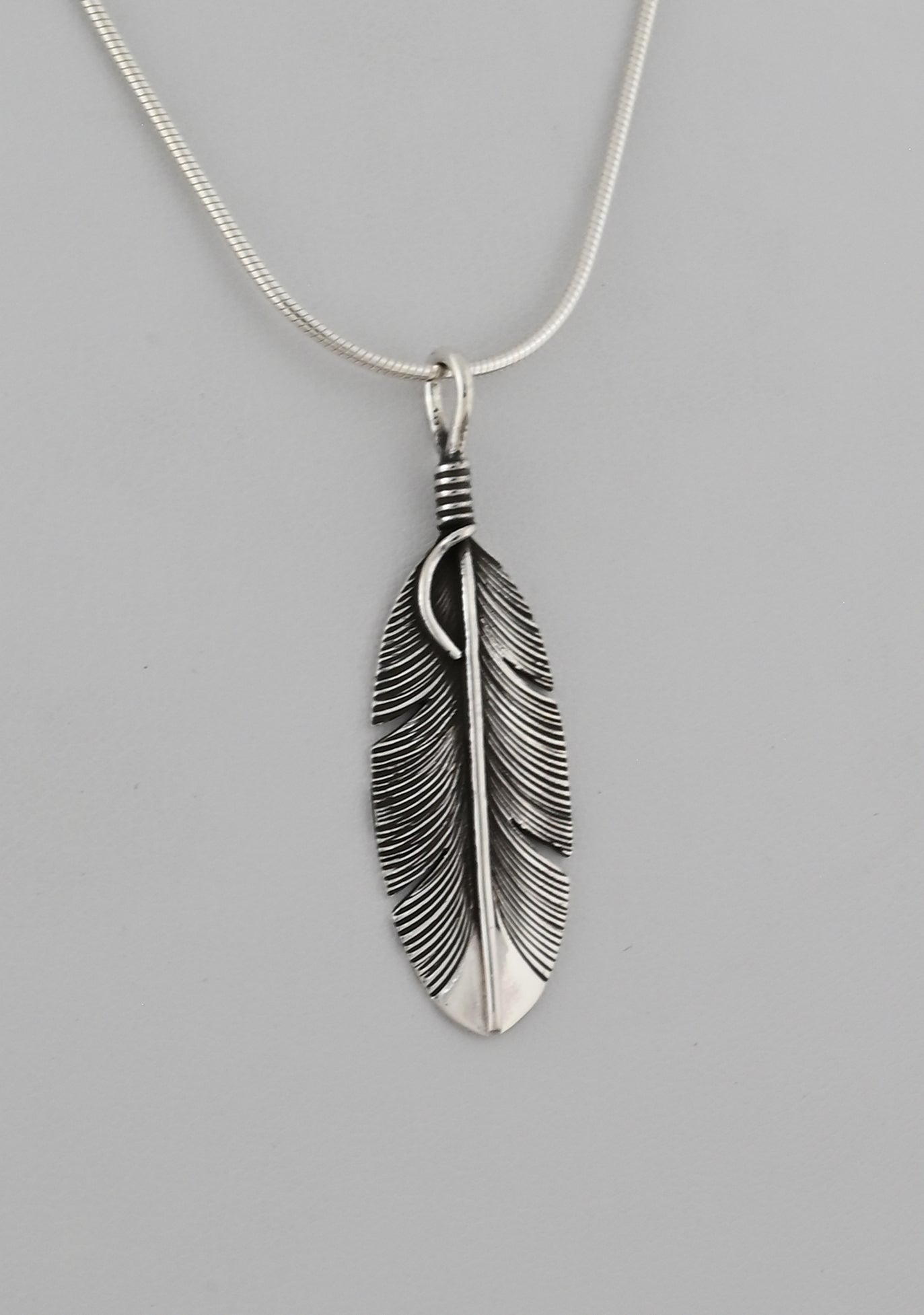 Feather Pendant by Lena Platero; 1.75"