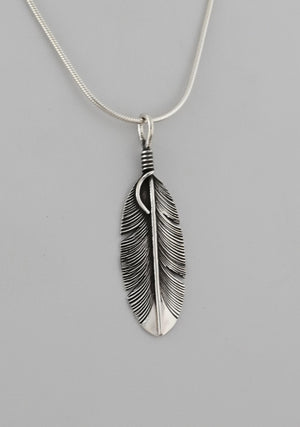 Feather Pendant by Lena Platero; 1.75"