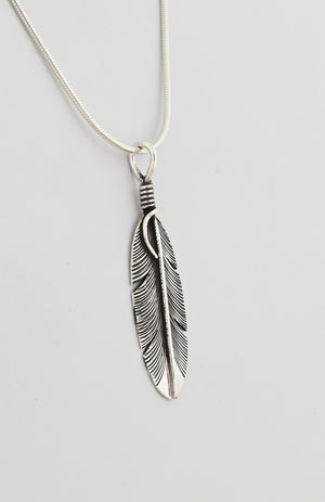 Feather Pendant by Lena Platero; 1.75"