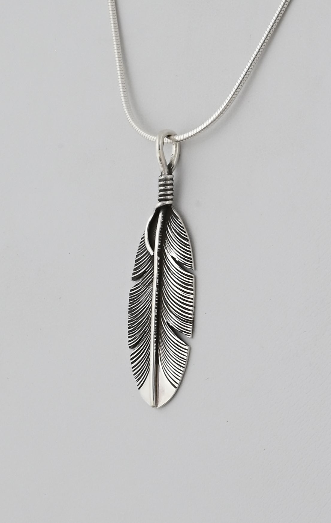 Feather Pendant by Lena Platero; 1.75"