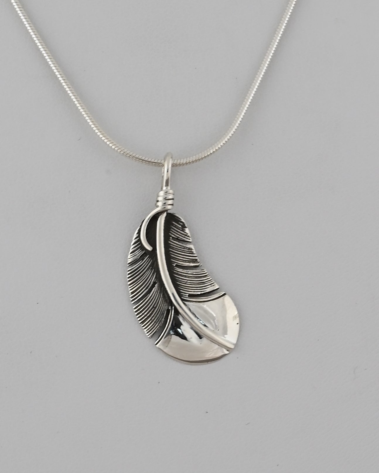 Feather Pendant by Raymond Coriz; 1.25"