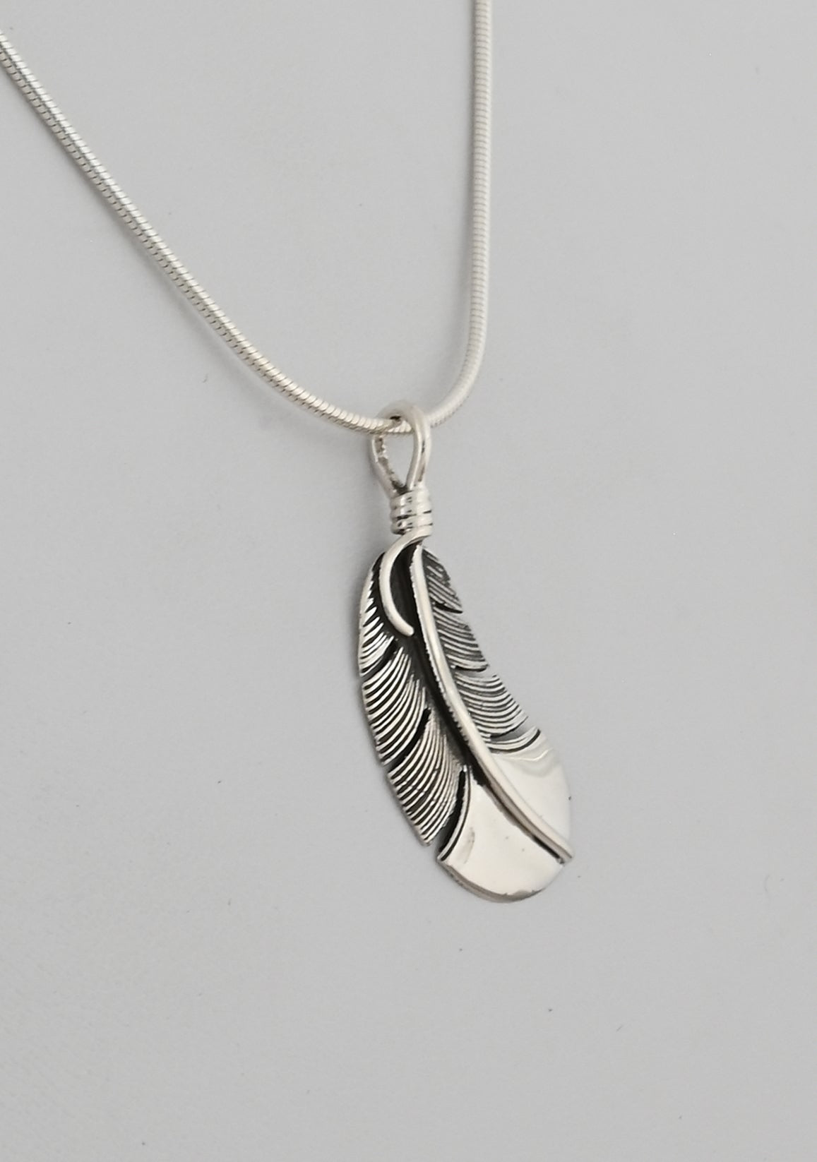 Feather Pendant by Raymond Coriz; 1.25"