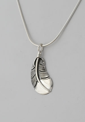 Feather Pendant by Raymond Coriz; 1.25"