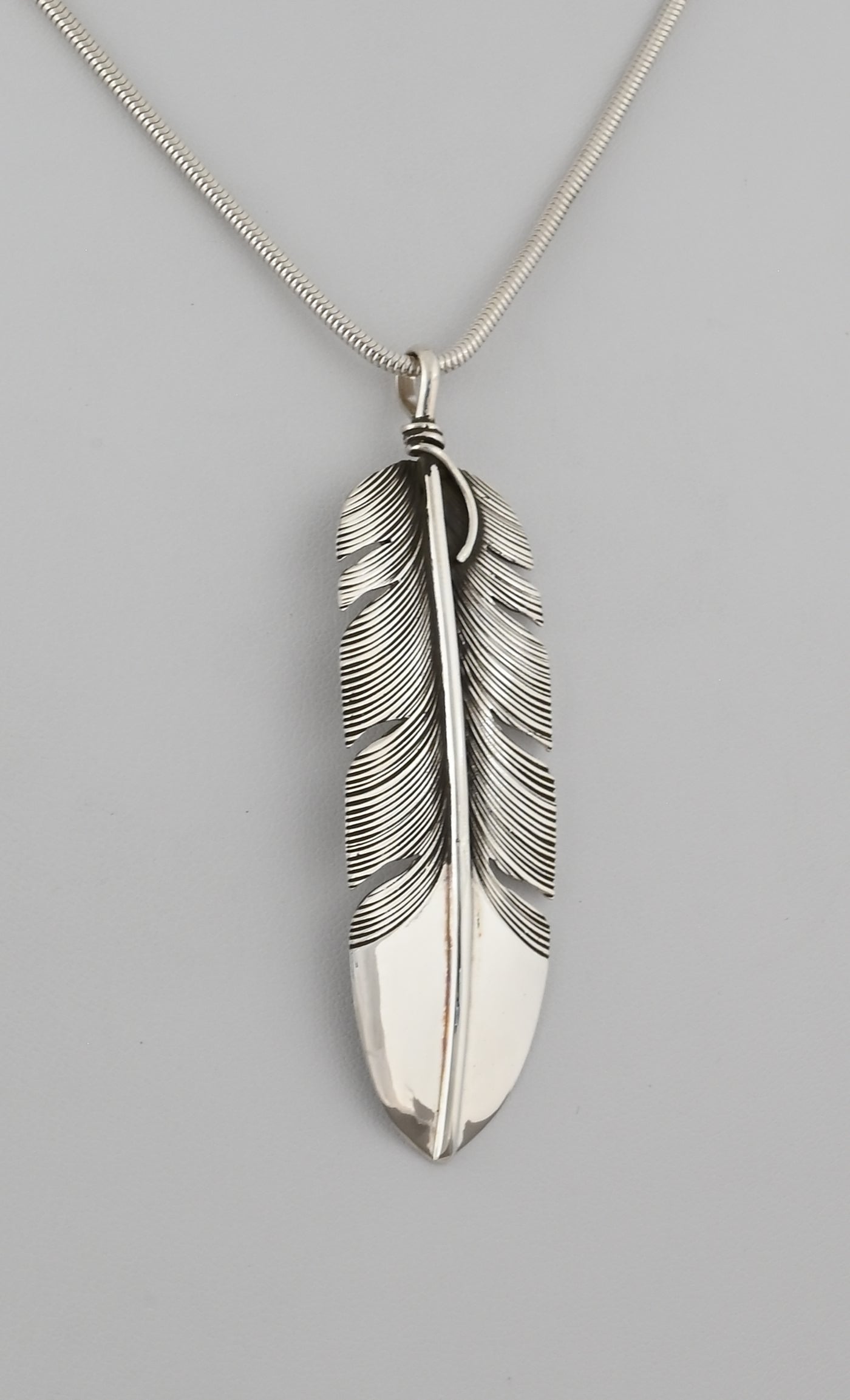 Feather Pendant by Lena Platero; 2  7/8"