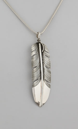 Feather Pendant by Lena Platero; 2  7/8"