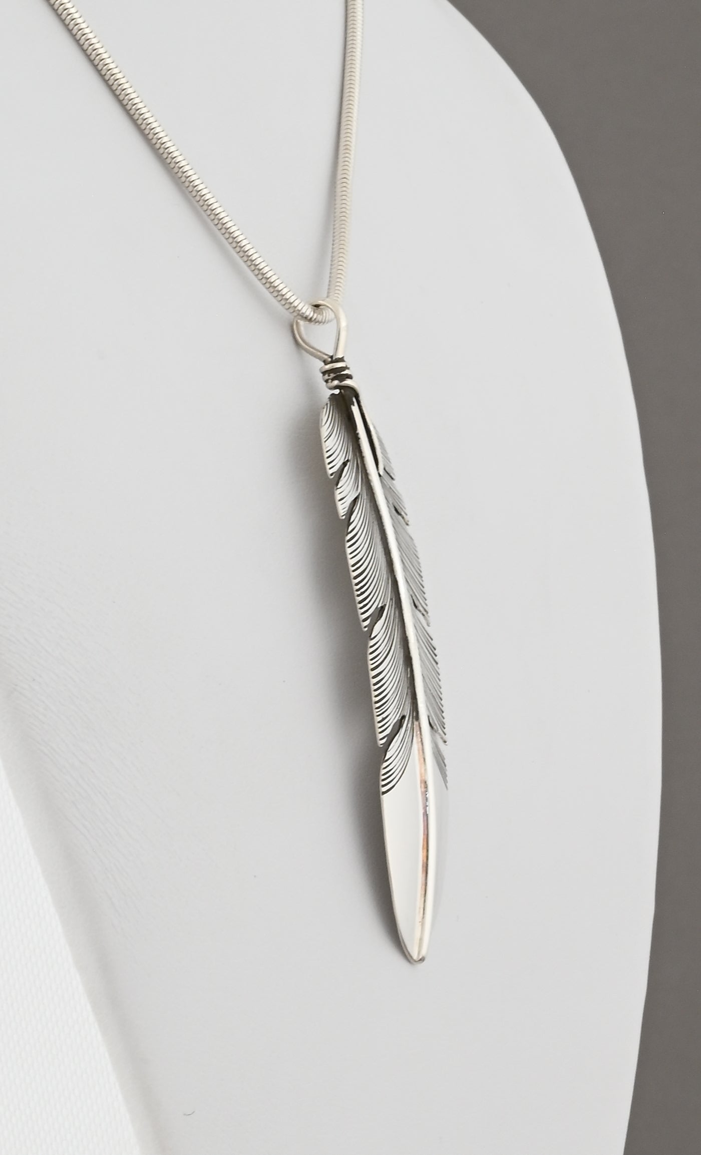 Feather Pendant by Lena Platero; 2  7/8"