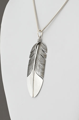 Feather Pendant by Lena Platero; 2 3/4"