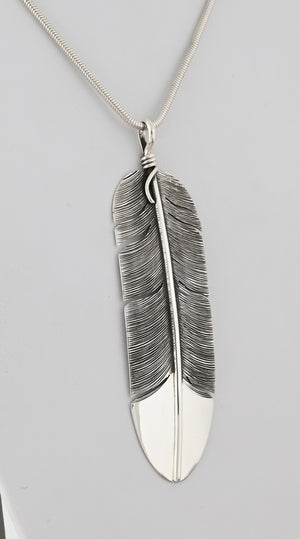 Feather Pendant by Lena Platero; 3.5"