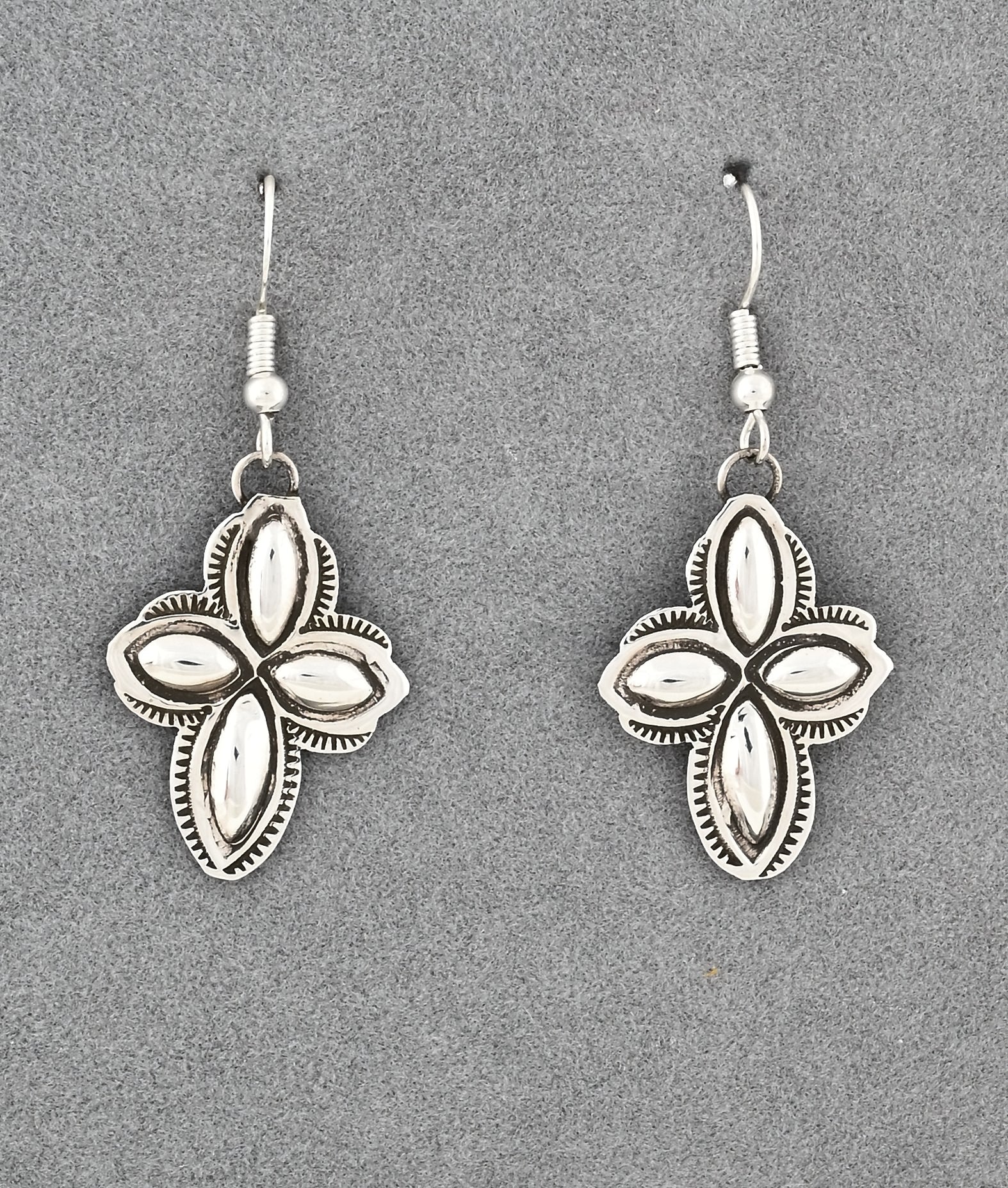 Earrings with Sterling Crosses by Harold Tom