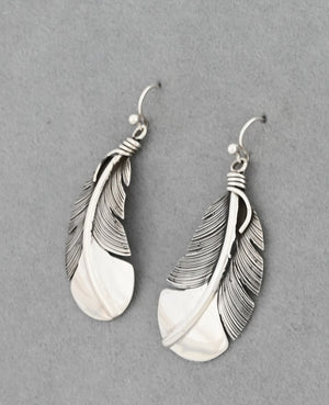 Earrings with Feathers by Raymond Coriz