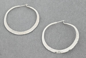 Earrings with Hammered Hoops by Raymond Coriz