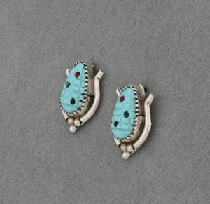 Earrings with Turquoise Maize/Corn by Tracey Bowakety