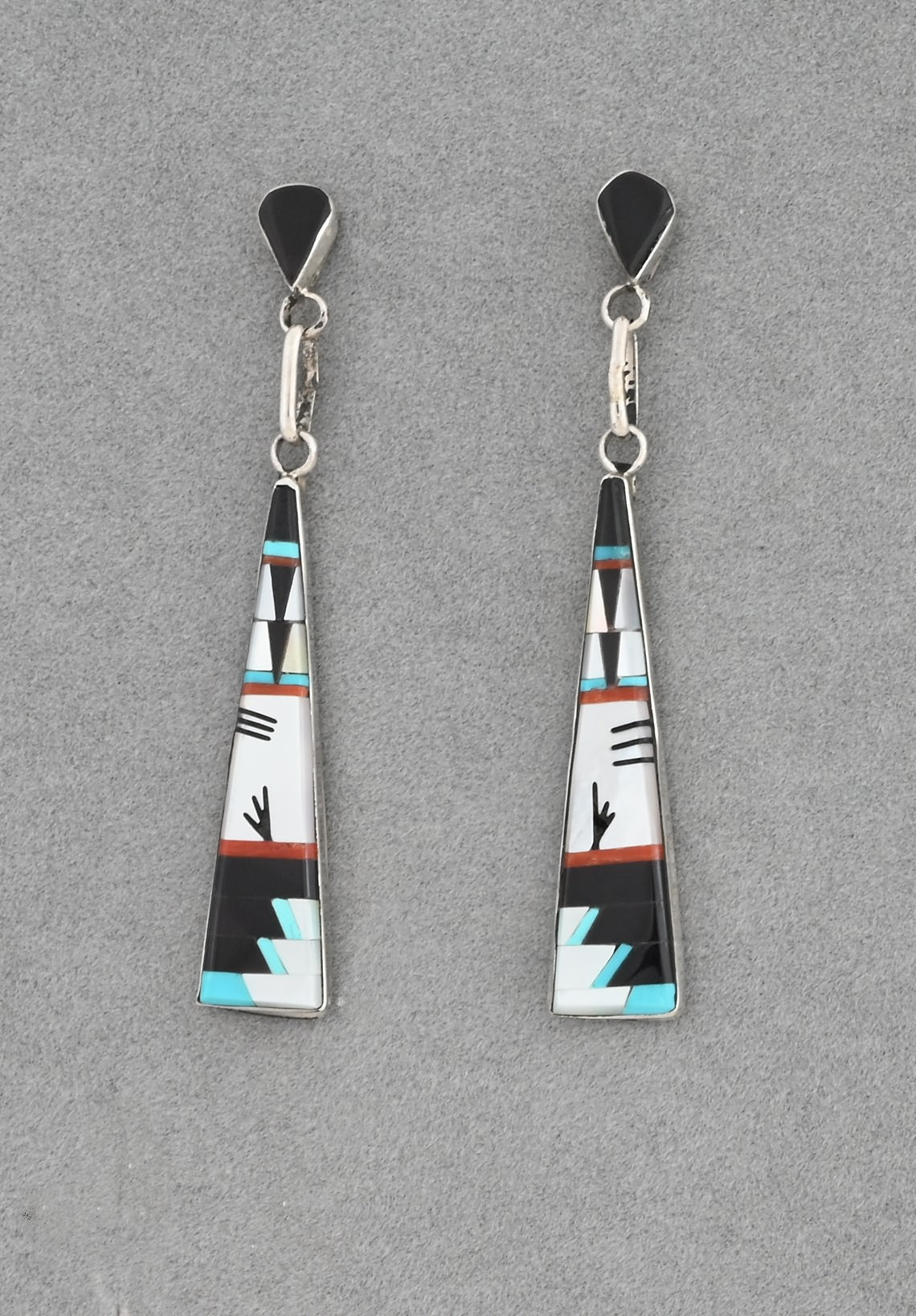 Earrings with Long Inlay Dangles by Jason Bobelu