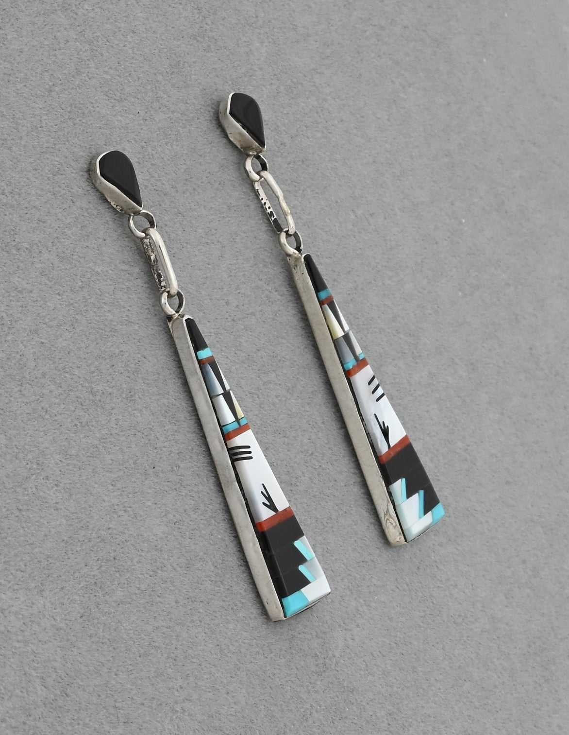 Earrings with Long Inlay Dangles by Jason Bobelu