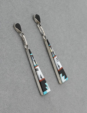 Earrings with Long Inlay Dangles by Jason Bobelu