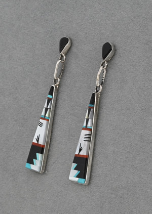 Earrings with Long Inlay Dangles by Jason Bobelu